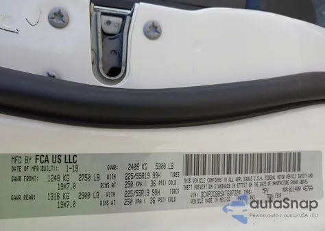 2019 Dodge Journey Se from USA, damaged, VIN 3C4PDCBB5KT687324